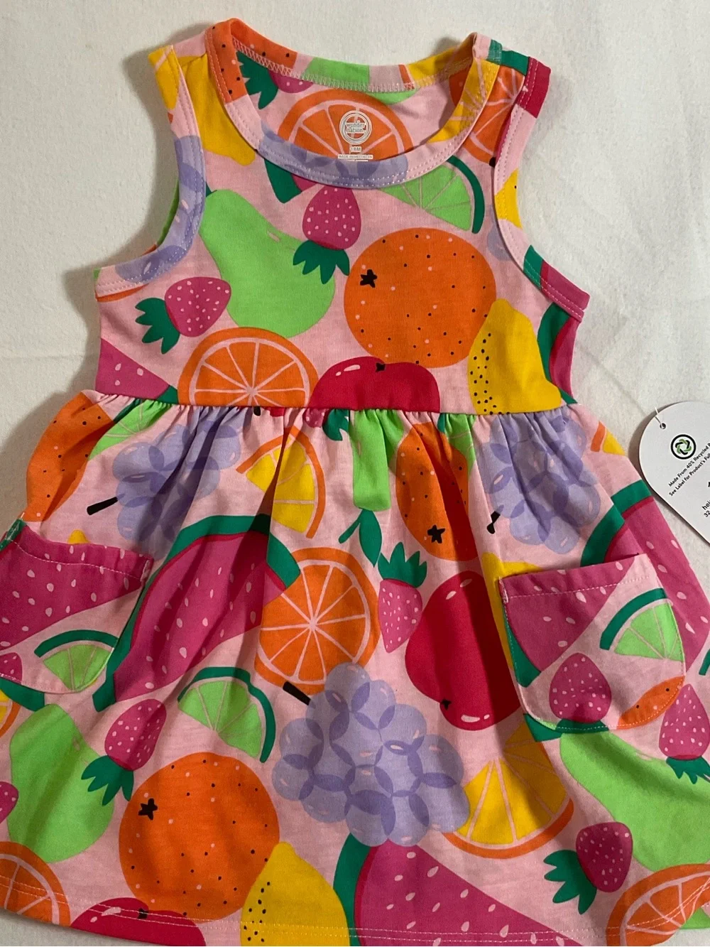 wonder nation Pink Fruit Print Sleeveless Dress New With tag. Size 18months